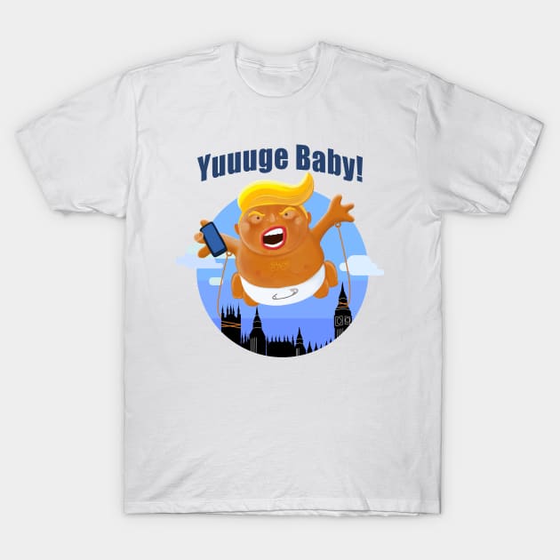 Trump Inflatable Huge Baby Blimp England Scotland Tour T-Shirt by brodyquixote